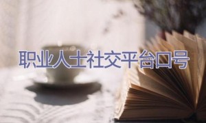 职业人士社交平台口号