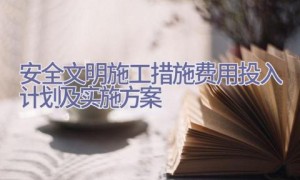 安全文明施工措施费用投入计划及实施方案