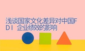 浅谈国家文化差异对中国FDI企业绩效的影响