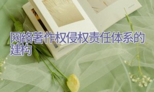 网络著作权侵权责任体系的建构