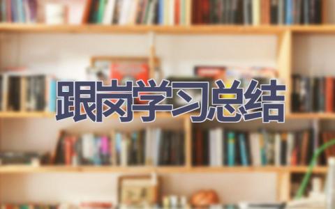 跟岗学习总结(12篇范文）插图