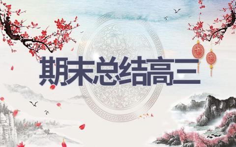 期末总结高三(19篇范文）插图
