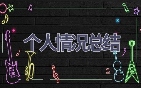个人情况总结(17篇范文）插图
