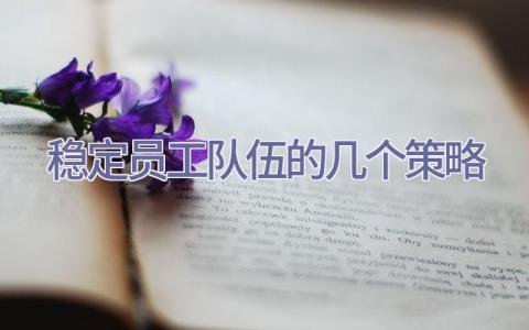 稳定员工队伍的几个策略插图