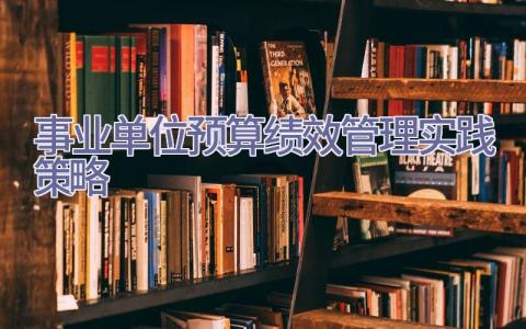 事业单位预算绩效管理实践策略插图