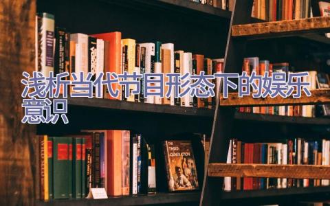 浅析当代节目形态下的娱乐意识插图