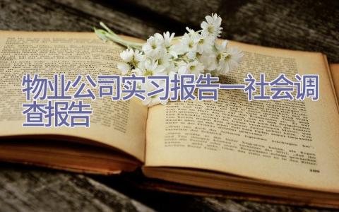 物业公司实习报告一-社会调查报告插图