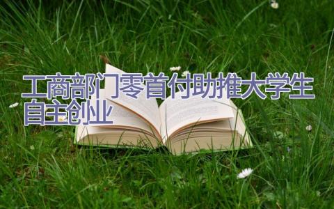 工商部门零首付助推大学生自主创业插图