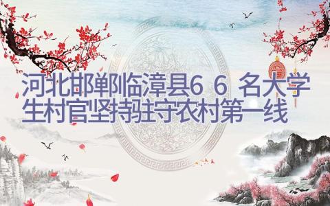 河北邯郸临漳县66名大学生村官坚持驻守农村第一线插图