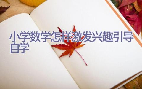 小学数学怎样激发兴趣引导自学插图