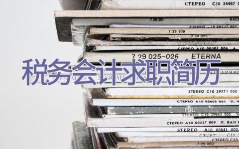 税务会计求职简历插图