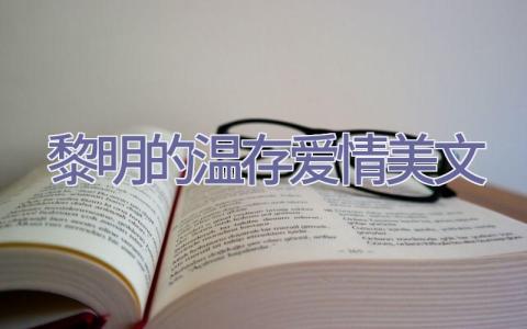 黎明的温存爱情美文插图