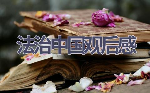 法治中国观后感(5篇范文）插图