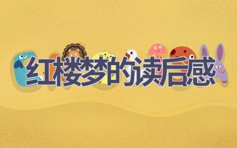 红楼梦的读后感(15篇范文）插图