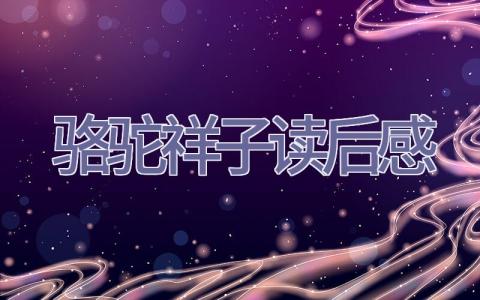 骆驼祥子读后感插图